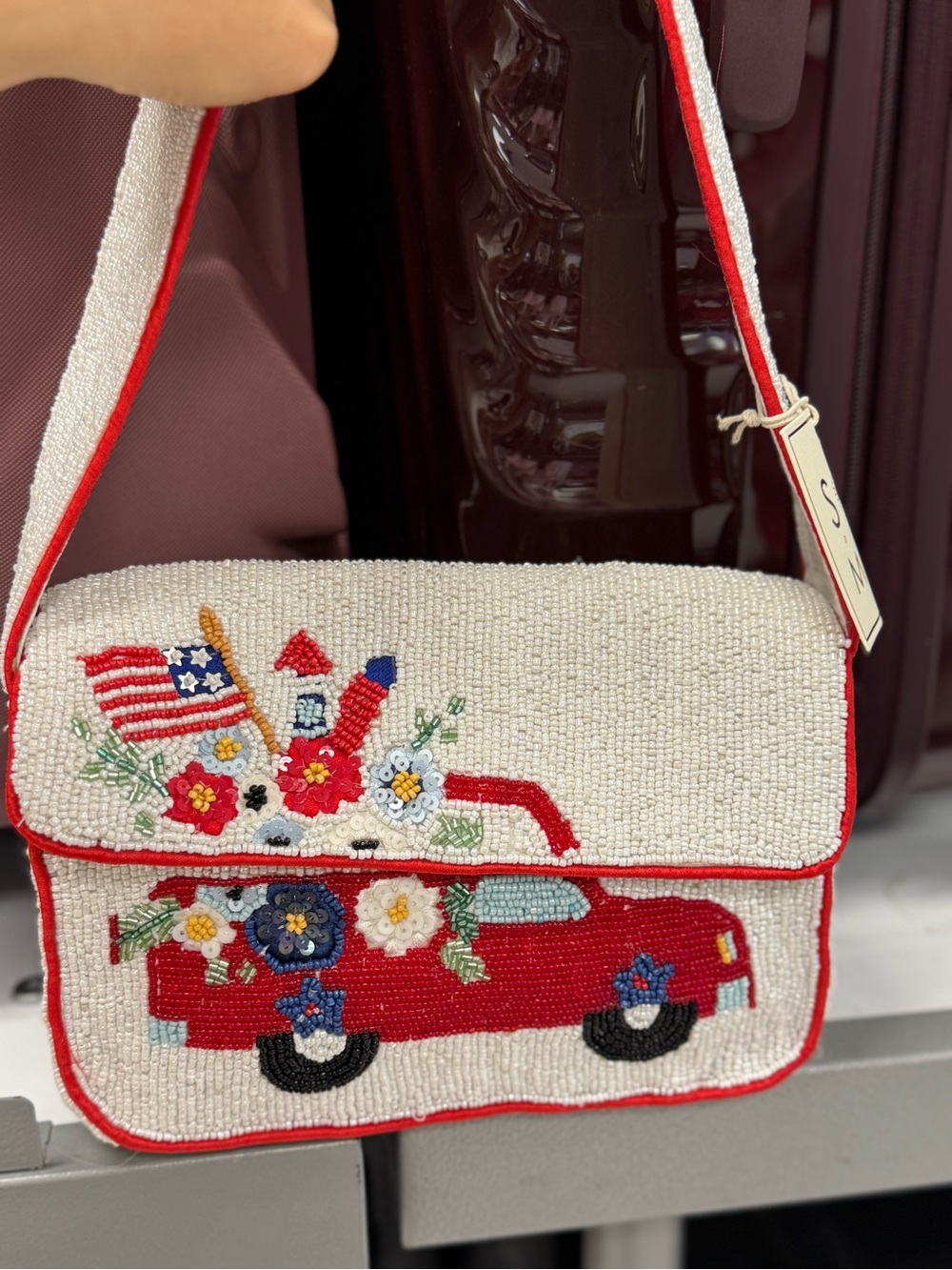 Sol and Mer Fourth of July Beaded Bag